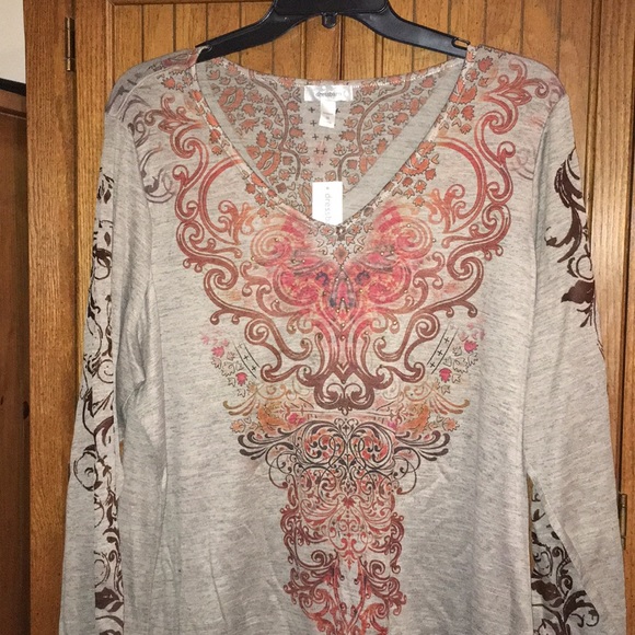 Dress Barn V Neck Blouse - Picture 2 of 4